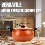 Multifunctional Large Capacity Non-Stick Pressure Cooker, 8 Qt Micro Pressure Cooker Visible Transparent Glass Cover, Anti-Scalding Handle Fast Cooking Pot for All Stovetops (Green)