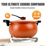 Multifunctional Large Capacity Non-Stick Pressure Cooker, 8 Qt Micro Pressure Cooker Visible Transparent Glass Cover, Anti-Scalding Handle Fast Cooking Pot for All Stovetops (Green)