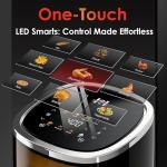 WHUTO 4QT Compact Air Fryer, 9-in-1 with Smart Digital Color TouchScreen Air Fryers, View Window, Air Fry, Roast, Bake, Broil, Reheat, Dehydrate, 12 Presets,Dishwasher Safe Basket & Less Oil Nonstick