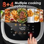 WHUTO 4QT Compact Air Fryer, 9-in-1 with Smart Digital Color TouchScreen Air Fryers, View Window, Air Fry, Roast, Bake, Broil, Reheat, Dehydrate, 12 Presets,Dishwasher Safe Basket & Less Oil Nonstick