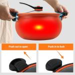 Multifunctional Large Capacity Non-Stick Pressure Cooker, 8 Qt Micro Pressure Cooker Visible Transparent Glass Cover, Anti-Scalding Handle Fast Cooking Pot for All Stovetops (Green)