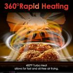 WHUTO 4QT Compact Air Fryer, 9-in-1 with Smart Digital Color TouchScreen Air Fryers, View Window, Air Fry, Roast, Bake, Broil, Reheat, Dehydrate, 12 Presets,Dishwasher Safe Basket & Less Oil Nonstick