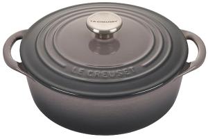 Le Creuset Cast Iron Shallow Round Dutch Oven, 2.75qt, Oyster