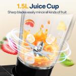 VIVOHOME 9 in 1 Multifunctional Stand Mixer with Fermentation, 6 Speed 7.5 Quart Kitchen Electric Food Mixer with Timer, Meat Grinder, Juice Blender, Vegetable Slicer, Pasta and Cookie Maker, Black