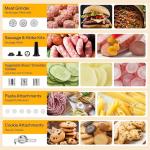 VIVOHOME 9 in 1 Multifunctional Stand Mixer with Fermentation, 6 Speed 7.5 Quart Kitchen Electric Food Mixer with Timer, Meat Grinder, Juice Blender, Vegetable Slicer, Pasta and Cookie Maker, Black