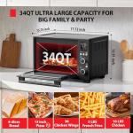 TOSHIBA ChefFry Air Fryer Toaster Oven Combo, 12-in-1 Convection Countertop Oven, 34QT / 32L Large Capacity, 1750W, Master Pizza Modes Design with Exclusive Dual-Temp Tech, Stainless Steel