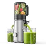 SMALLHOO Juicer Machines, 5.3" Wide Feed Chute Cold Press Juicer for Whole Vegetables & Fruits, High Juice Yield, BPA Free (Slivery)