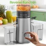 SMALLHOO Juicer Machines, 5.3" Wide Feed Chute Cold Press Juicer for Whole Vegetables & Fruits, High Juice Yield, BPA Free (Slivery)