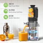 SMALLHOO Juicer Machines, 5.3" Wide Feed Chute Cold Press Juicer for Whole Vegetables & Fruits, High Juice Yield, BPA Free (Slivery)