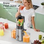 SMALLHOO Juicer Machines, 5.3" Wide Feed Chute Cold Press Juicer for Whole Vegetables & Fruits, High Juice Yield, BPA Free (Slivery)