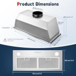 Zomagas Range Hood Insert 30 Inch Stainless Steel Built-in Kitchen Hood with 600CFM, Ductless/Ducted Range Hood, Push Button Control, 3-Speed Fan, 2 Pcs Aluminum Filters