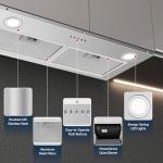 Zomagas Range Hood Insert 30 Inch Stainless Steel Built-in Kitchen Hood with 600CFM, Ductless/Ducted Range Hood, Push Button Control, 3-Speed Fan, 2 Pcs Aluminum Filters