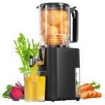 Cold Press Juicer, 5.5inch Wide Feed Chute Juicer Machine, Slow Masticating Juicer for Whole Vegetables & Fruits, Black