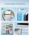 EUHOMY Mini Fridge with Freezer, 4.5 Cu.Ft Mini Refrigerator fridge, 2 door For Bedroom/Dorm/Office/Apartment - Food Storage or Cooling drinks, Silver
