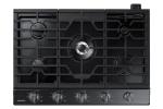 SAMSUNG 30" Built In Smart Gas Cooktop with Illuminated Knobs, 5 Burners, Black Stainless Steel, NA30N6555TG/AA