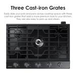 SAMSUNG 30" Built In Smart Gas Cooktop with Illuminated Knobs, 5 Burners, Black Stainless Steel, NA30N6555TG/AA