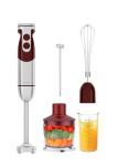 MegaWise Pro Titanium Reinforced 5 in1 Immersion Hand Blender, Powerful with 80% Sharper Blades, 12 Speed Corded Blender, Including 500ml Chopper, 600ml Beaker, Whisk and Milk Frother