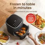 TOPZEE Air Fryer 12-in-1 with 5.5 QT Large Capacity, Compact Air Fryer, 100-400℉ Precise Heat, 360°Hot Air Circulation, 95% Less Oil, Bake, Dry, Reheat, Frozen, Broil, Proof, Black