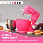 Kitchen in the box Stand Mixer, 4.5QT+5QT Two bowls Electric Food Mixer, 10 Speeds 3-IN-1 Kitchen Mixer for Daily Use with Egg Whisk,Dough Hook,Flat Beater (Neon Pink, 5QT)
