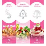 Kitchen in the box Stand Mixer, 4.5QT+5QT Two bowls Electric Food Mixer, 10 Speeds 3-IN-1 Kitchen Mixer for Daily Use with Egg Whisk,Dough Hook,Flat Beater (Neon Pink, 5QT)