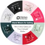 Kitchen in the box Stand Mixer, 4.5QT+5QT Two bowls Electric Food Mixer, 10 Speeds 3-IN-1 Kitchen Mixer for Daily Use with Egg Whisk,Dough Hook,Flat Beater (Neon Pink, 5QT)