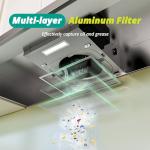 FIREGAS Range Hood 36 inch Under Cabinet, Ducted/Ductless Convertible Kitchen Hood, Stainless Steel Vent Hood with LED Light,2 Speed Exhaust Fan, Silver