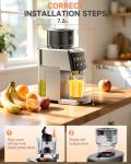 Cold Press Juicer - Large 5.12" Feed Chute,Easy to Clean,Slow Masticating Juicer for Nutrient Retention,Quiet 250W Motor,High Juice Yield,Leakproof - Fruits,Vegetables & Leafy Greens-Silver