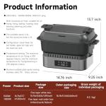 Nawayo 3-in-1 Air Fryer Oven, 6.32QT with See-Through Window, 4 Presets Touchscreen, Multi-Cooker for Air Frying, Roasting, Baking, Dehydrate, Reheat & Stewing, Turbo Crisp Technology, No Flip Needed