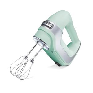 Hamilton Beach Professional 5-Speed Electric Hand Mixer with Snap-On Storage Case, QuickBurst, Stainless Steel Twisted Wire Beaters and Whisk, Mint (62658)