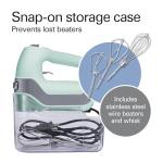 Hamilton Beach Professional 5-Speed Electric Hand Mixer with Snap-On Storage Case, QuickBurst, Stainless Steel Twisted Wire Beaters and Whisk, Mint (62658)