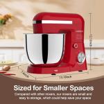 3 in 1 Electric Stand Mixer with 5.5 Quart Bowl, Household Food Mixer 10+p Speeds, Kitchen Tilt-Head Bread Dough and Cake Mixers for Home Daily Use (Red)