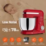 3 in 1 Electric Stand Mixer with 5.5 Quart Bowl, Household Food Mixer 10+p Speeds, Kitchen Tilt-Head Bread Dough and Cake Mixers for Home Daily Use (Red)