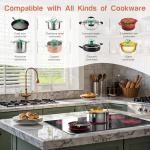 Karinear Electric Cooktop 30 Inch, 5 Burners Electric Stove 30 Inch Electri Ceramic Cooktop, 9 Power Level, Pause, Timer, Child Safety Lock, Triple Ring Expandable Burners, 6900W 220V(No Plug)