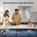 VIKIO HOME Under Cabinet Range Hood 30 Inch, 980CFM Fast Venting Ducted, Kitchen Hood With 3 Speed Gesture Sensing & Touch Control, Stainless Steel Stove Vent Hood With LED Light And 2 Baffle Filters