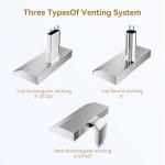 EKON 42 inches Under Cabinet Range Hood, 900 CFM Stainless Steel Kitchen Chimney Vent, 4 Speed Touch Screen Control With Remote 2Pcs 3W LED Knob Control