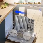 EKON 42 inches Under Cabinet Range Hood, 900 CFM Stainless Steel Kitchen Chimney Vent, 4 Speed Touch Screen Control With Remote 2Pcs 3W LED Knob Control