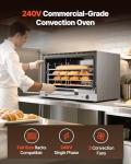 VEVOR Commercial Convection Oven, 4.24 cu.ft Countertop Oven for Full-Size Pans, Electric Convection Ovens with 4 Racks, 360° Hot Air Circulation, for Bakery, Restaurant & Pizza Shop (208-240V 5000W)