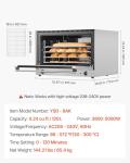 VEVOR Commercial Convection Oven, 4.24 cu.ft Countertop Oven for Full-Size Pans, Electric Convection Ovens with 4 Racks, 360° Hot Air Circulation, for Bakery, Restaurant & Pizza Shop (208-240V 5000W)