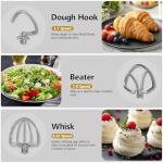 Vezzio Stand Mixer,6 Quarts,10-Speed Tilt-Head,Kitchen Food Mixer with Stainless Steel Bowl,Dough Hook,Whisk, Beater,Egg White Separator (Black)