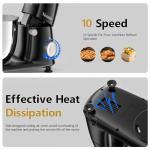 Vezzio Stand Mixer,6 Quarts,10-Speed Tilt-Head,Kitchen Food Mixer with Stainless Steel Bowl,Dough Hook,Whisk, Beater,Egg White Separator (Black)