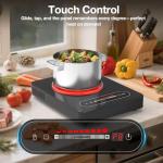 ANHANE 1800W Electric Cooktop, 11 Inch Portable Single Burner with Timer & Child Lock - 110-120V Compact Countertop Stove for Everyday Cooking in Kitchen, Dorm, RV or Office