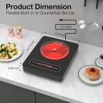 ANHANE 1800W Electric Cooktop, 11 Inch Portable Single Burner with Timer & Child Lock - 110-120V Compact Countertop Stove for Everyday Cooking in Kitchen, Dorm, RV or Office