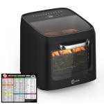 CULINIX 12L Air Fryer Toaster Oven Combo with 2 Viewing Windows, 12-IN-1 Multifunctional Digital Large Air Fryer with Rotisserie & Dehydrator, 8 Accessories Included, Black