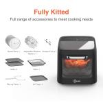 CULINIX 12L Air Fryer Toaster Oven Combo with 2 Viewing Windows, 12-IN-1 Multifunctional Digital Large Air Fryer with Rotisserie & Dehydrator, 8 Accessories Included, Black