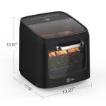 CULINIX 12L Air Fryer Toaster Oven Combo with 2 Viewing Windows, 12-IN-1 Multifunctional Digital Large Air Fryer with Rotisserie & Dehydrator, 8 Accessories Included, Black