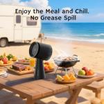 Airthereal Rechargeable Portable Range Hood, Desktop Range Hood with Battery Powered, 3-Fan Speeds and Large Oil Collection Cup, Upgraded Portable Kitchen Exhaust Fan for RV Cooking, RH180B Black