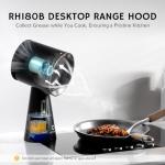 Airthereal Rechargeable Portable Range Hood, Desktop Range Hood with Battery Powered, 3-Fan Speeds and Large Oil Collection Cup, Upgraded Portable Kitchen Exhaust Fan for RV Cooking, RH180B Black