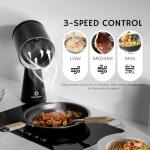 Airthereal Rechargeable Portable Range Hood, Desktop Range Hood with Battery Powered, 3-Fan Speeds and Large Oil Collection Cup, Upgraded Portable Kitchen Exhaust Fan for RV Cooking, RH180B Black