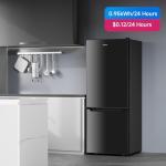 BANGSON 7.1 Cu.Ft Refrigerator with Freezer, Apartment Size Fridge with Bottom Freezer, Large Capacity, Energy Saving, Adjustable Thermostat, Low Noise, Black