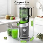 Aeitto Cold Press Juicer, Juicer Machines with Large Feed Chute, For Whole Vegetables and Fruits, Professional Juice Maker Easy to Clean, High Juice Yield, Easy to Assemble, Self Feeding